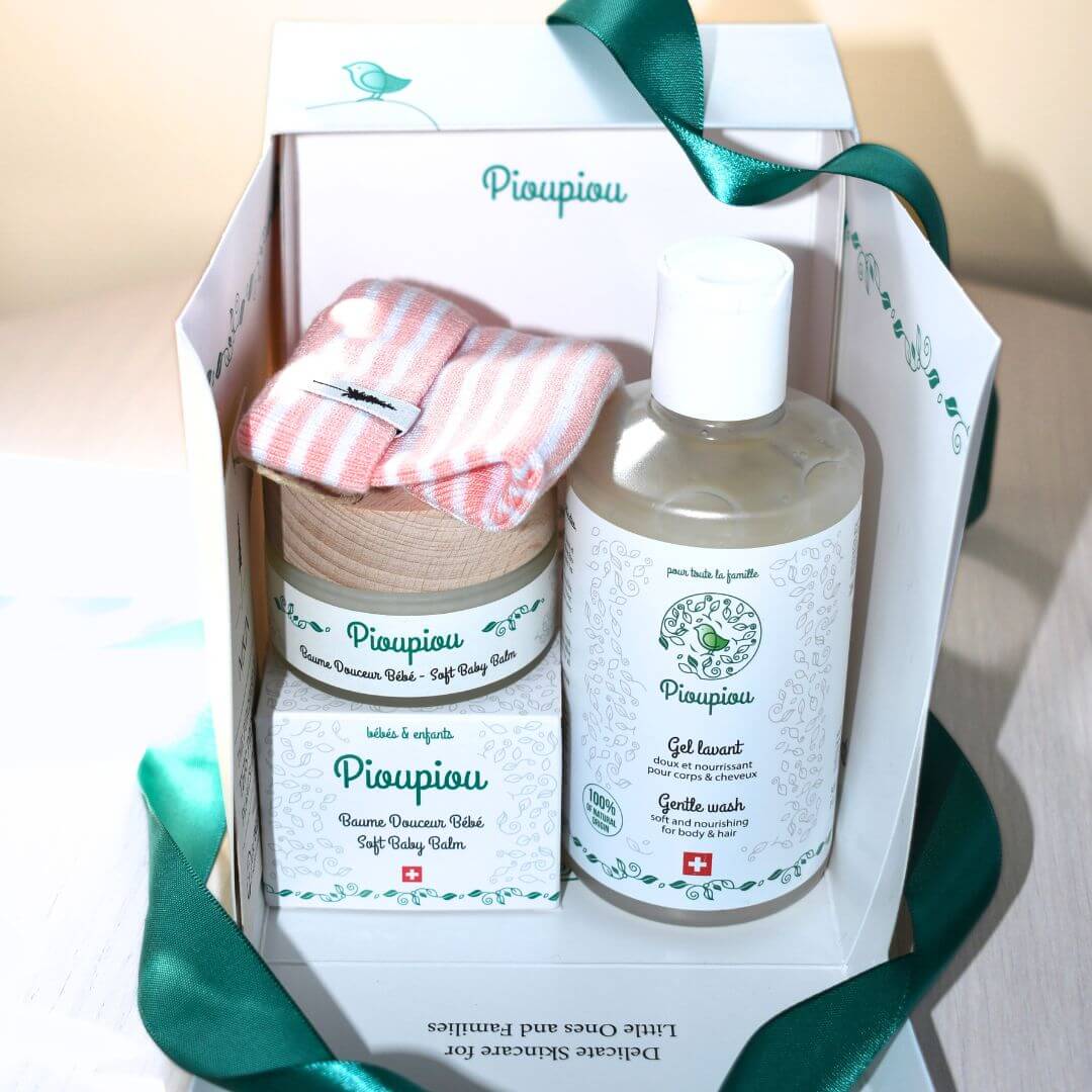pioupiou nikin gift set babyshower baby skincare hat