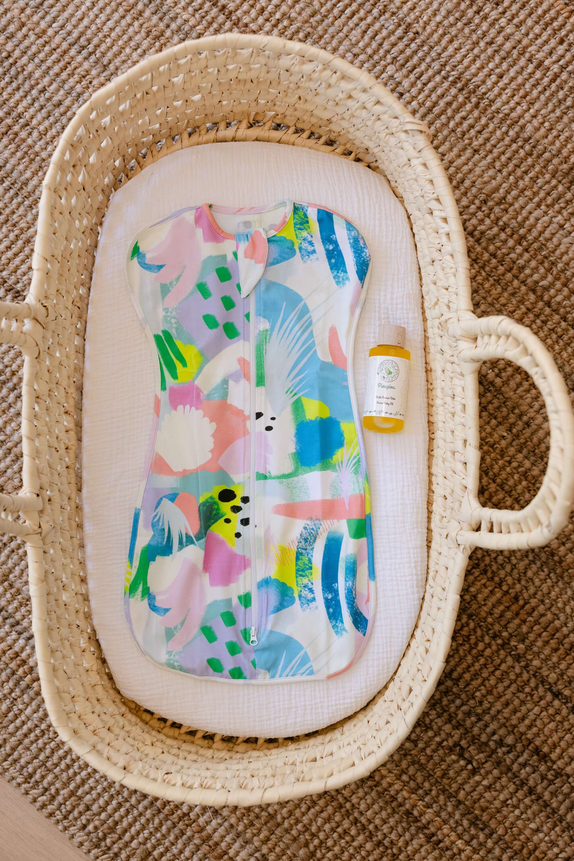 pioupiou tilouco collaboration coffret emmailloteuse huile Maman bébé nouveau-né suisse