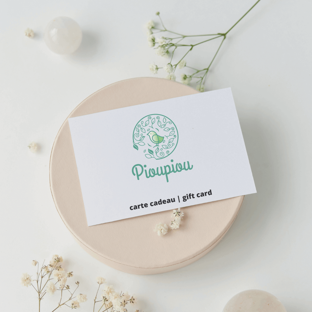 carte cadeau, online, naissance, bébé, pioupiou cosmetics, skincare, gift
