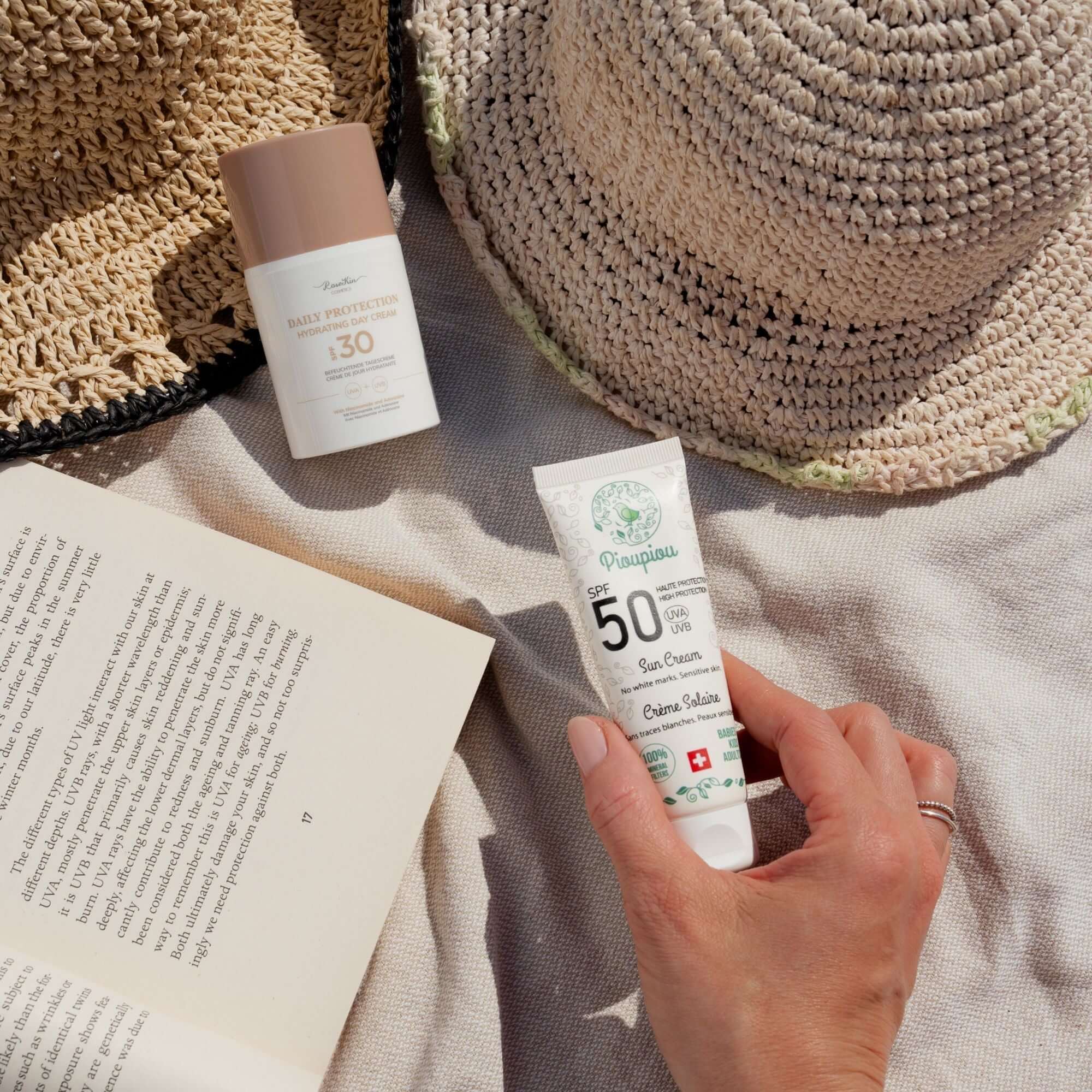 Guide crème solaire bébé et enfant - filtres minéraux vs chimiques Pioupiou Cosmetics