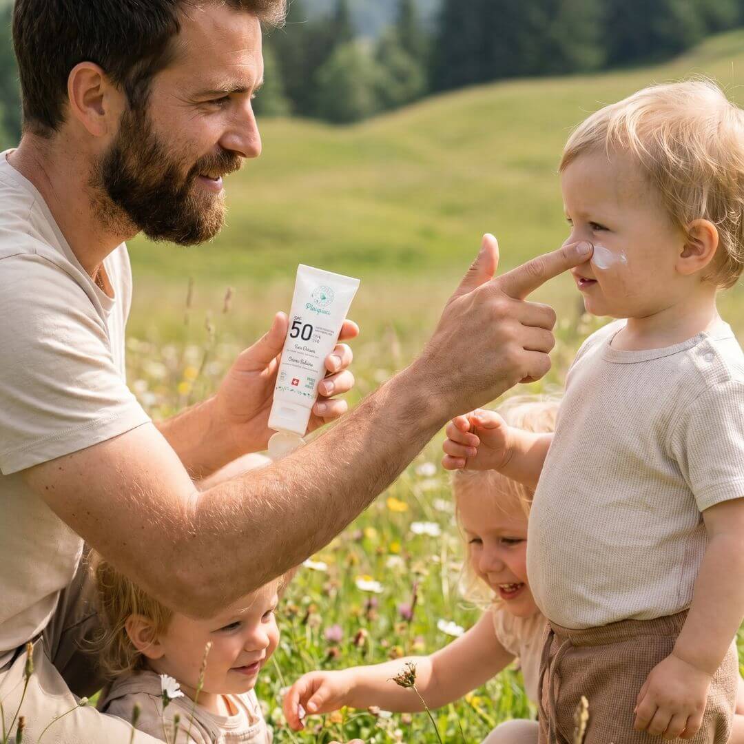 Protection solaire bébé peau sensible en extérieur