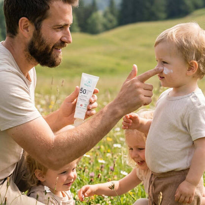 Protection solaire bébé peau sensible en extérieur