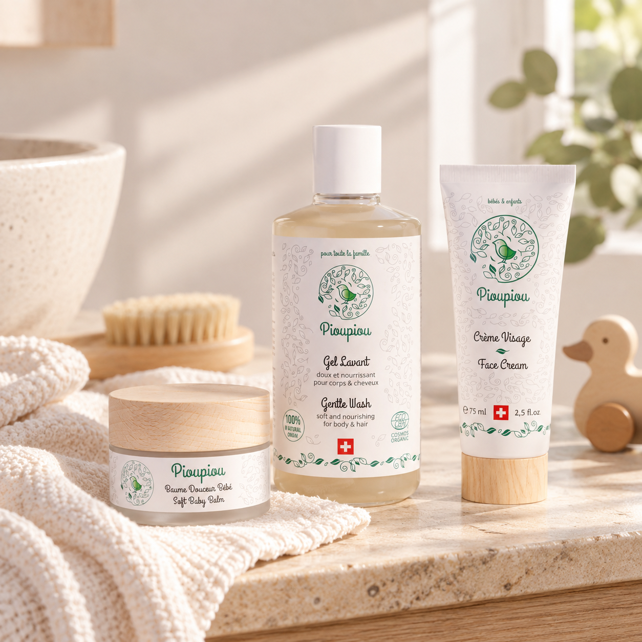 Coffret Rituel Essentiels du Quotidien Pioupiou Cosmetics pour bébé et toute la famille