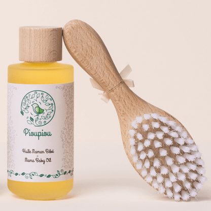 Brosse en bois Bébé, Pioupiou, Natural, Naturel, Bébé, Famille, Soins, tout-petits, skincare, little ones, bois, végan